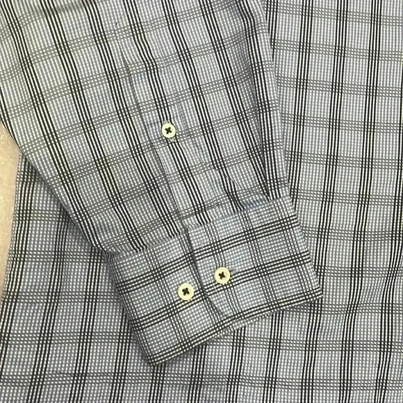 ❤️Host Picks❤️[XL]Robert Talbott Carmel  Cotton Squares Striped Blue Dress Shirt - Picture 5 of 8